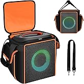 Carrying Case for JBL Partybox Encore Essential/Essential 2 Speaker, Portable Bluetooth Speaker Holder Bag with 2 Pockets for PartyBox Microphones, Charger, Cable and Accessories (Box Only) -Black