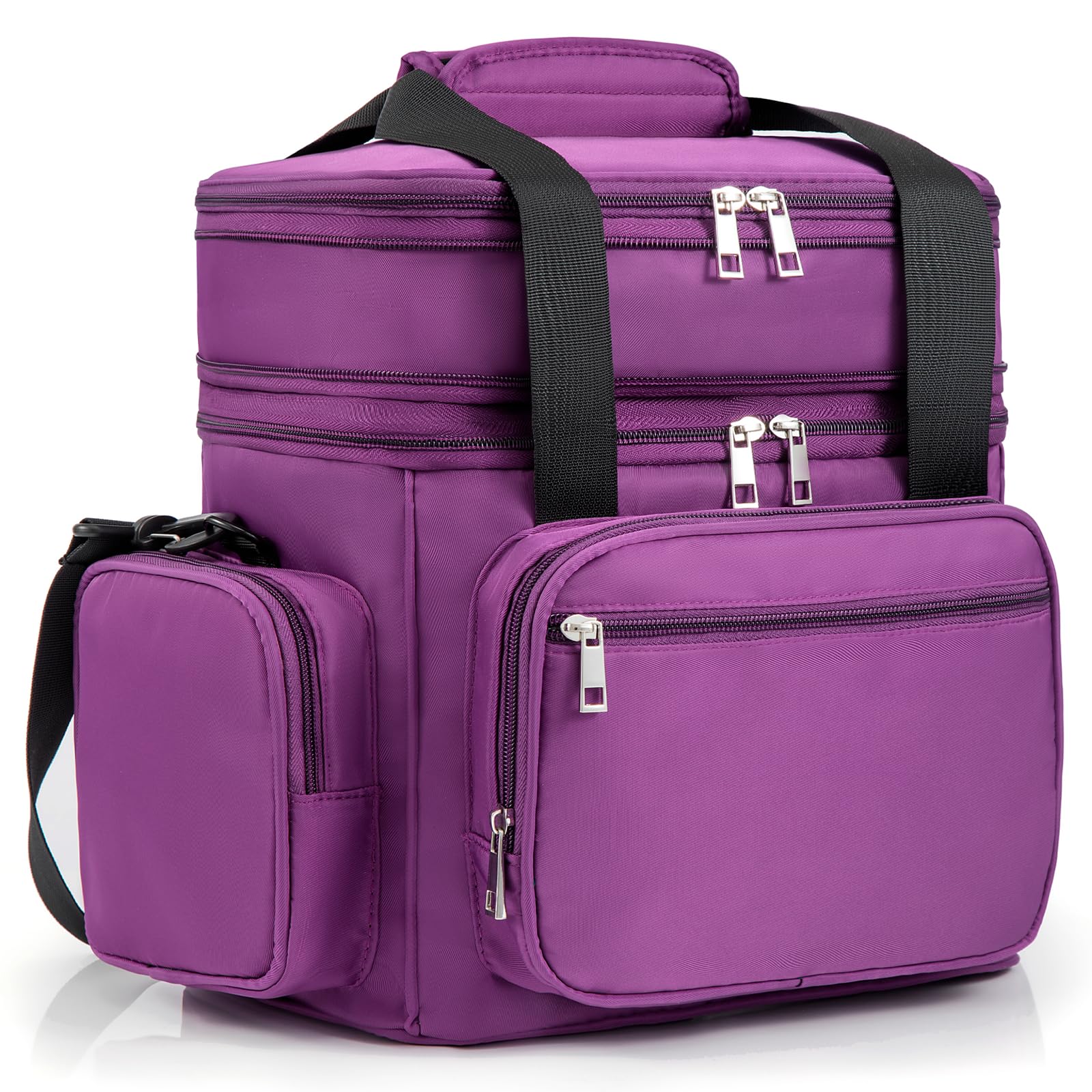 TENKIST Expandable Insulated Lunch Box, Large Lightweight Lunch Cooler Bag Leakproof Lunch Pail for Women Adults Work Office Outdoor Picnic Trips,16L,Purple Image TENKIST Expandable Insulated Lunch Box, Large Lightweight Lunch Cooler Bag Leakproof Lunch Pail for Women Adults Work Office Outdoor Picnic Trips,16L,Purple Image