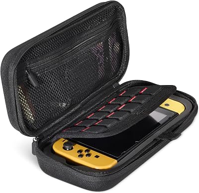 Universaltasche für Nintendo Switch mit 12 Spielkartenfächern, Kompatibel mit Switch 2 & Switch OLED, Schwarz
