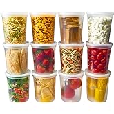 DuraHome - Deli food Storage Containers with Lids 32 oz, Quart Pack of 24 Leak-proof Freezer Safe Microwaveable Soup Storage Container - Clear Plastic Premium Quality