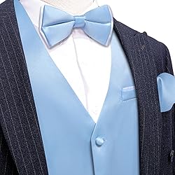Barry.Wang Mens Baby Blue Formal Suit Vest V-neck