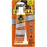 Gorilla Heavy Duty Construction Adhesive, All Weather Indoor & Outdoor, Paintable, Gap Filling, Non-Foaming, 2.5oz/74ml, Sque