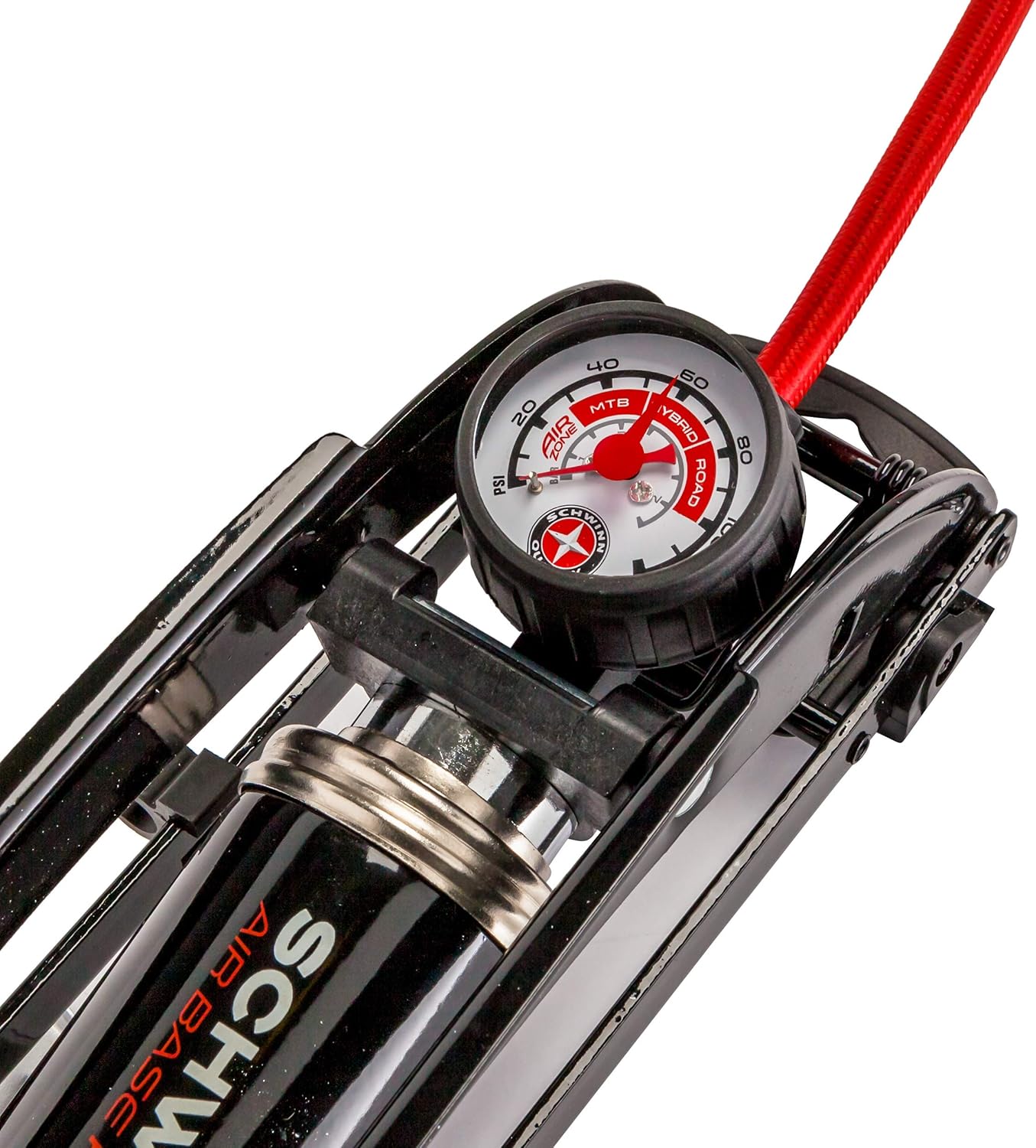 Schwinn Air Base Plus Bike Foot Pump Black, one-size : Sports & Outdoors