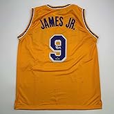 Facsimile Autographed Bronny James Jr. Los Angeles LA Yellow Reprint Laser Auto Basketball Jersey Size Men's XL