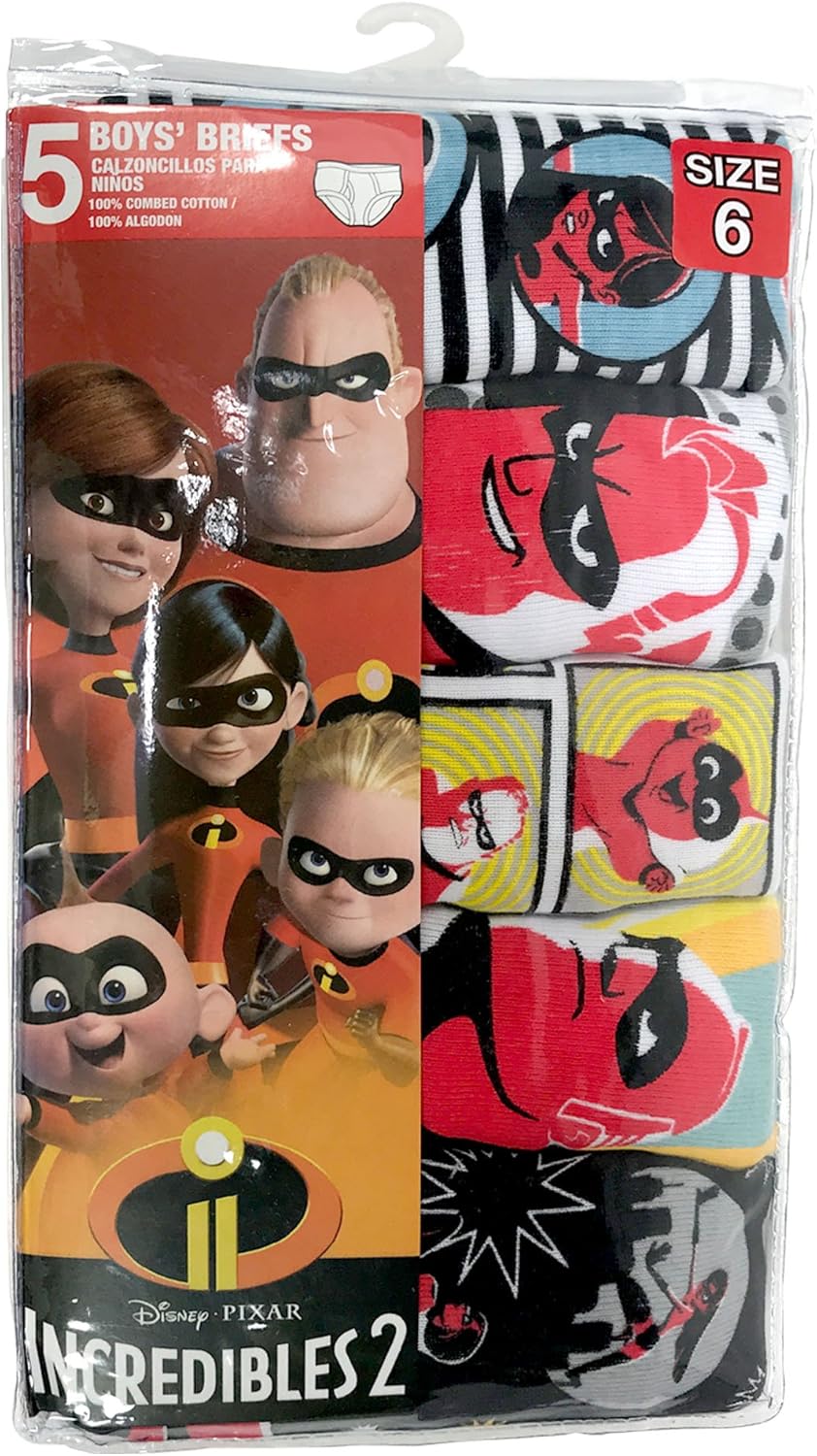 Disney Boys' Incredibles 5-Pack Underwear Briefs: Clothing