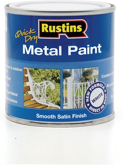 Rustins MPWH250 250ml Quick Dry Metal Paint White Satin Finish