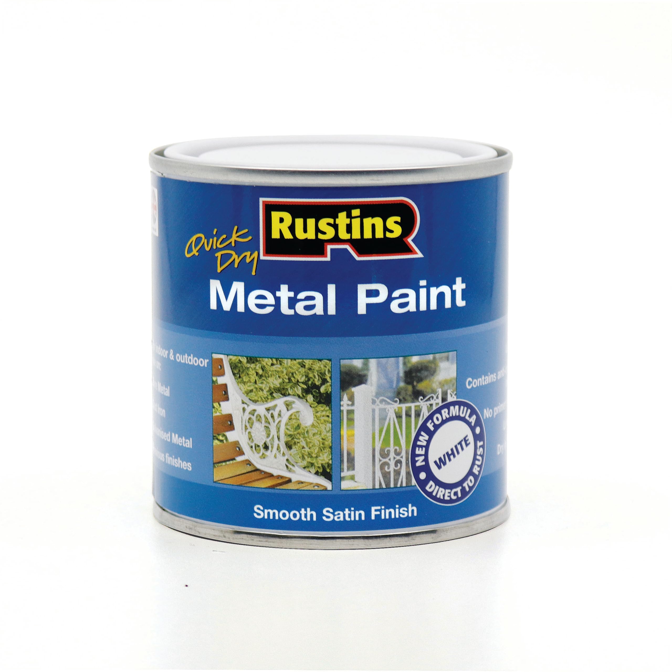 Rustins MPWH250 250ml Quick Dry Metal Paint - White