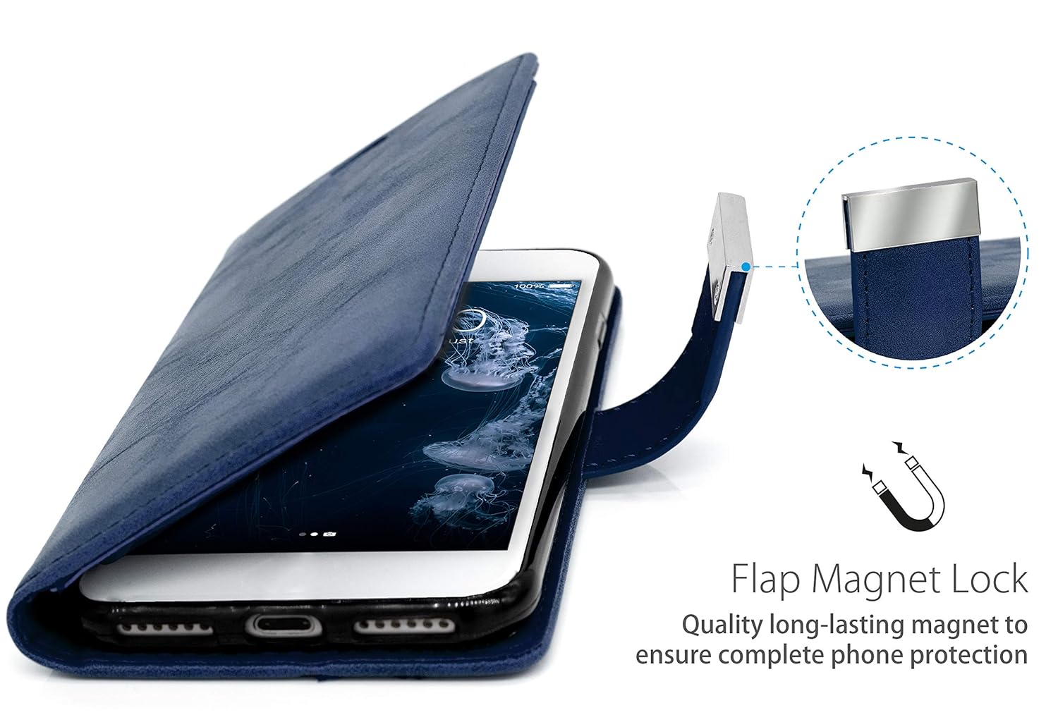 MyGadget Funda Flip Cierre Magnético para Apple iPhone 7/8 Cuero ...