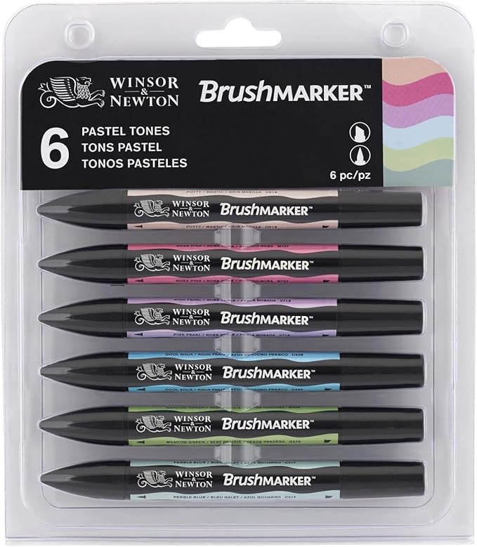 Winsor & Newton 0290035 BrushMarker (Pastell Töne - für Zeichnungen