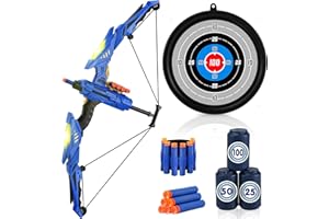 maysida Bow and Arrow for Kids, LED Light Up Archery Toy Set, Indoor and Outdoor Toys Games,with 20 Suction Cup Arrows, Targets & Wristbands,Gifts for Boys Girls Toddler Age 4 5 6 7 8 Year Old