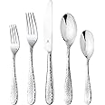 Danialli Premium 18/10 Stainless Steel Flatware – Fidenza, Fidenza Hammered, Marettimo, Marettimo Hammered, and Mezzano Engraved collections (30-Piece, Fidenza Hammered)