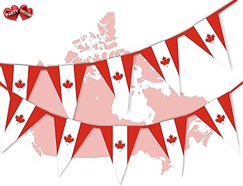 Party Decor Canada Full Flag Patriotic Themed Bunting Banner 15