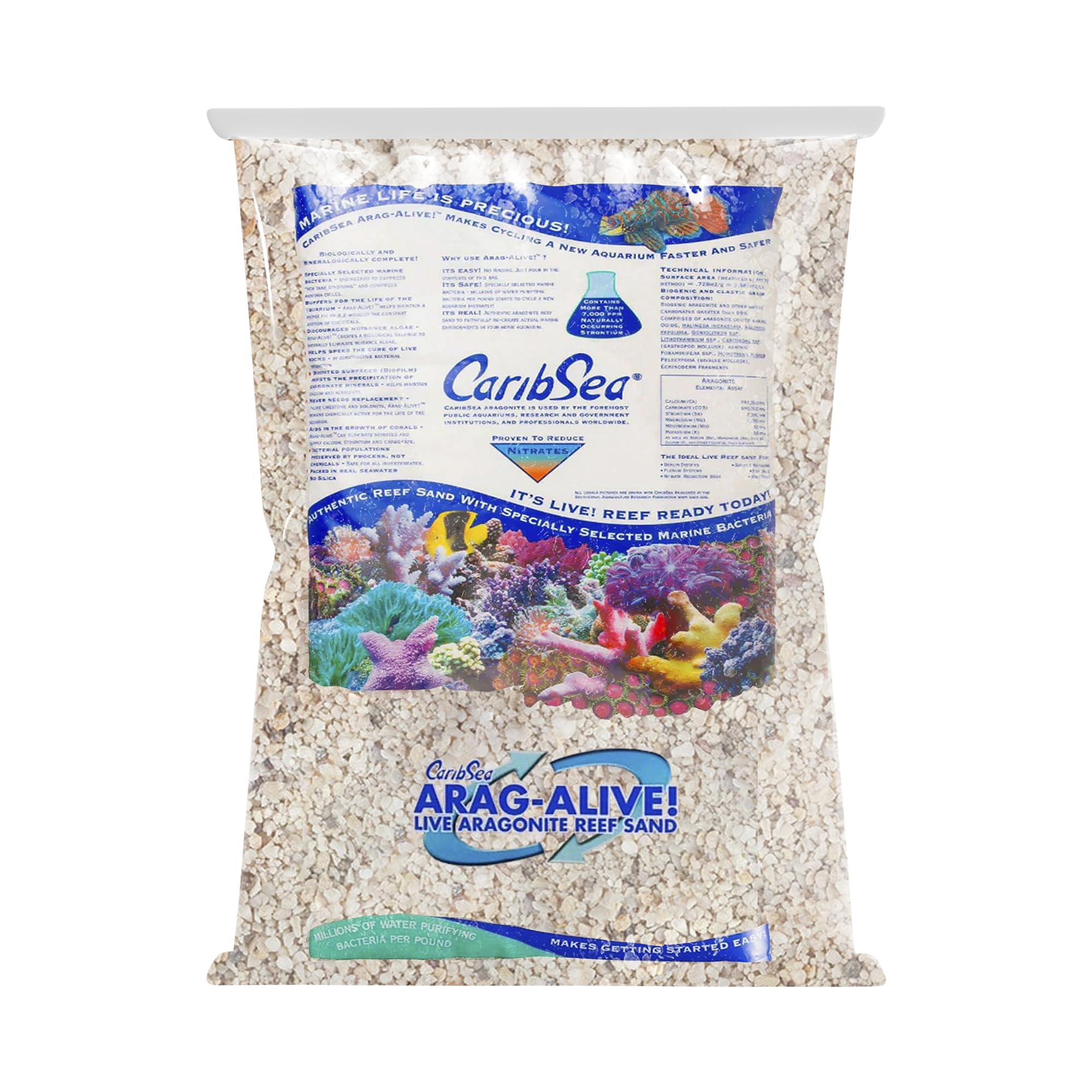 Photo 1 of CaribSea Arag-Alive Fiji Pink Sand - 20 lbs – Natural Aragonite Substrate for Marine & Reef Tanks – Supports Coral Growth & Enhances Tank Stability