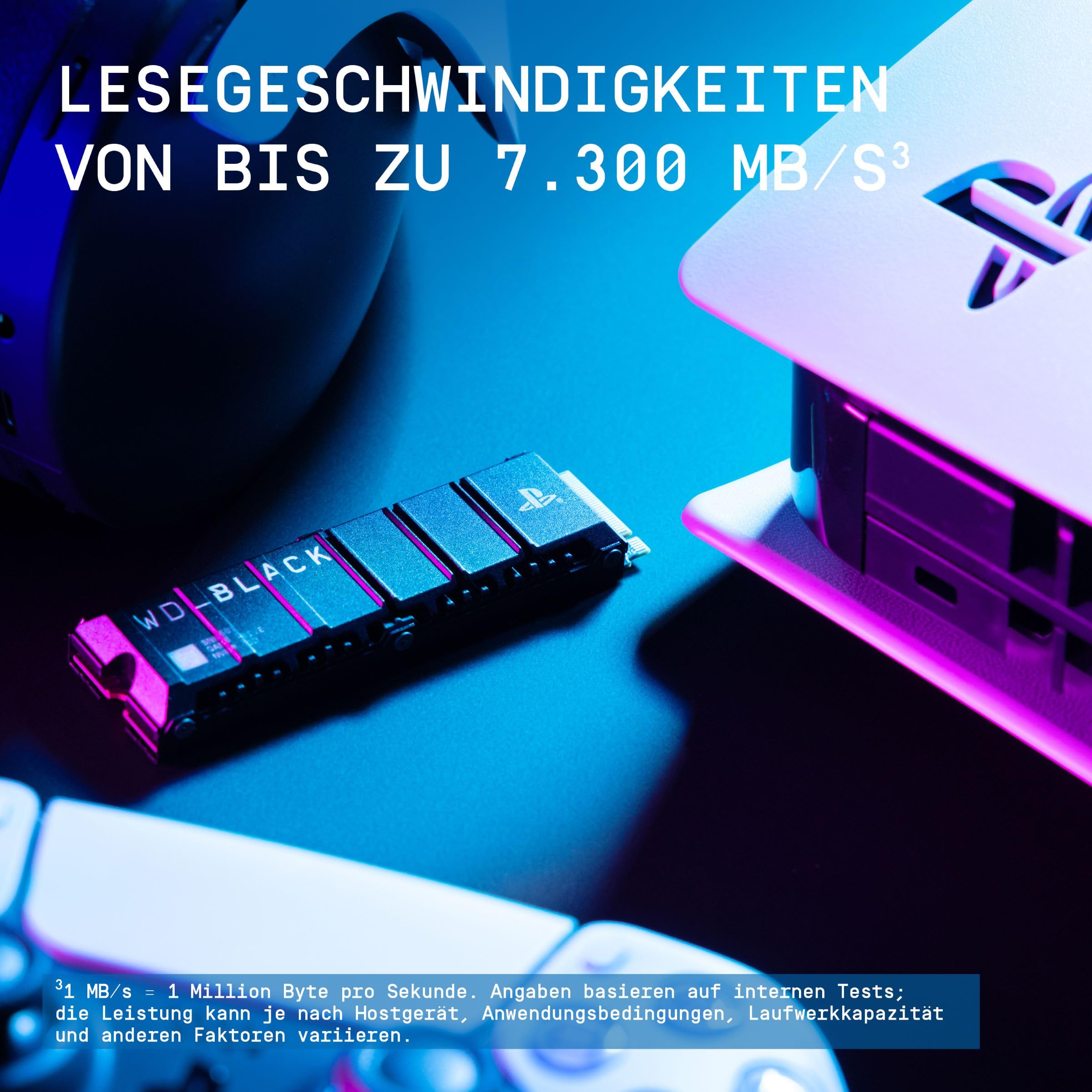 WD_BLACK SN850P 8 TB NVMe SSD Offiziell Lizenziert für PS5 Konsolen (interne Gaming SSD; optimierter Kühlkörper; PCIe Gen4 Technologie, bis zu 7.200 MB/s Lesen, M.2 2280) 5