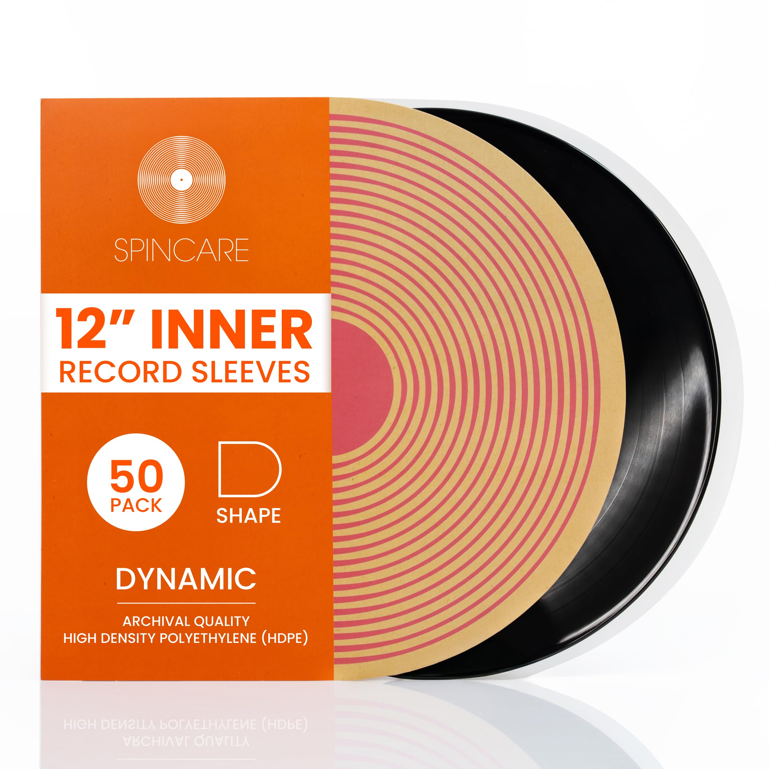 50x 12 Inch Anti Static Inner Vinyl Record Sleeves | Dynamic Rounded Bottom Plastic LP Sleeve | Replace Cardboard PVC & Paper Sleeves | Premium Quality 50 Micron HDPE - Won't Bunch Or Collapse