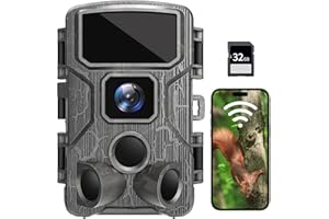 KJK Trail Camera 4K 64MP WiFi Bluetooth Game Camera, Night Vision Wildlife Hunting Camera, 0.1s Trigger Motion Activated, IP67 Waterproof, 130° Wide Angle, 32GB SD Card for Deer & Farm Security