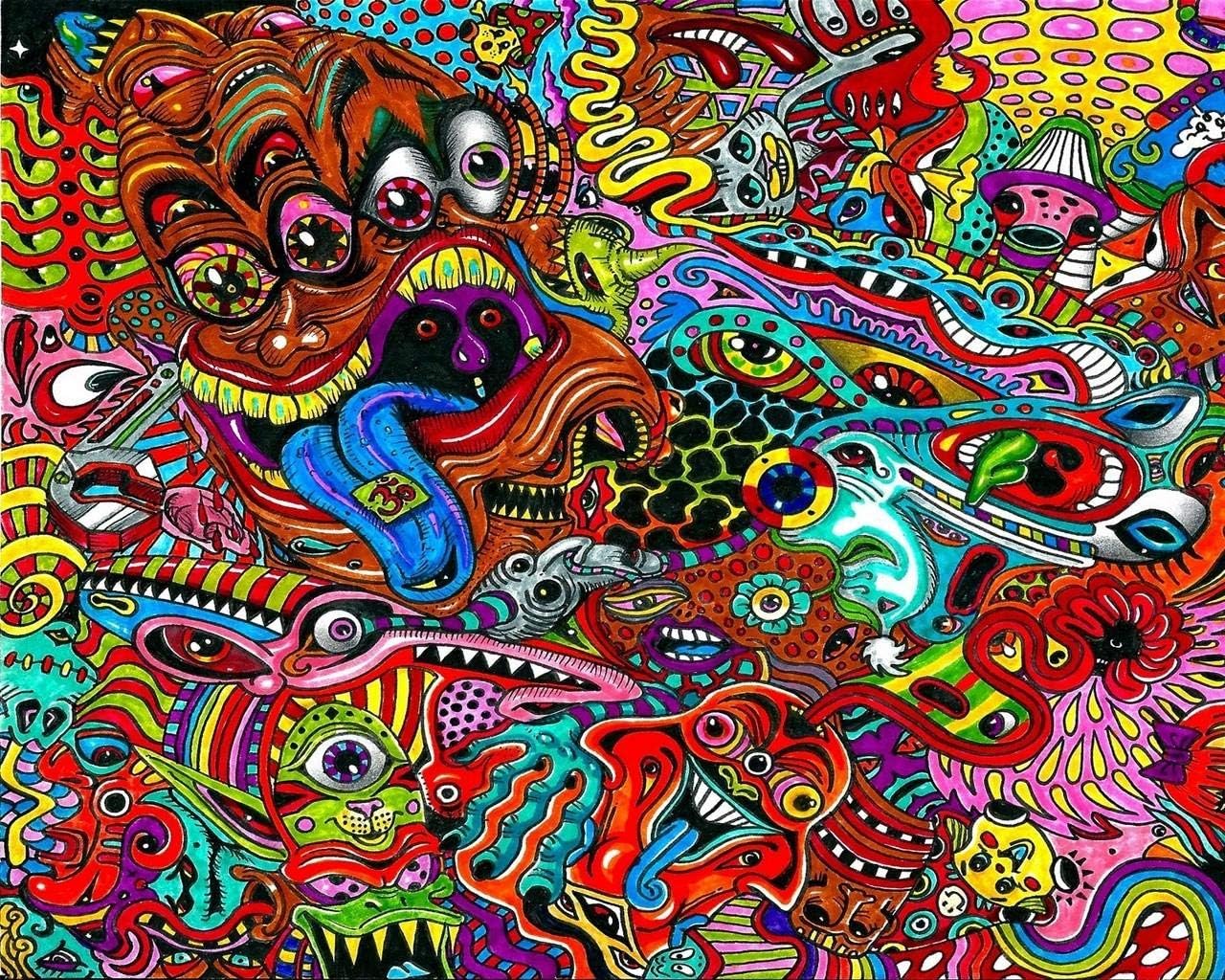 Kpoiuy Paint By Number Package On Canvas Oil Painting Drawing Surreal Colorful Psychedelic Acrylic Coloring Art Hand Painted Wall Pictures For Living Room Adults