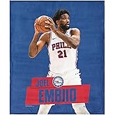 Northwest Philadelphia 76ers Joel Embiid NBA Silk Touch Throw Blanket 50x60 inches