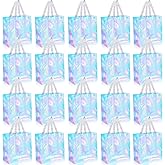Saintrygo 20 Pack Clear Tote Bags Bulk 12 x 12 x 6 PVC Plastic Tote Bag with Handles for Stadium Work Beach Sports(Laser Color)