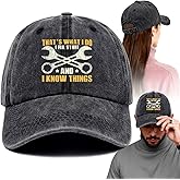 That's What I Do I Fix Stuff and I Know Things Funny Printed Cotton Baseball Cap Adjustable Retro Washed Lightweight and Breathable Unisex for Birthday Father's Day Men Dad Grandpa Husband Gifts