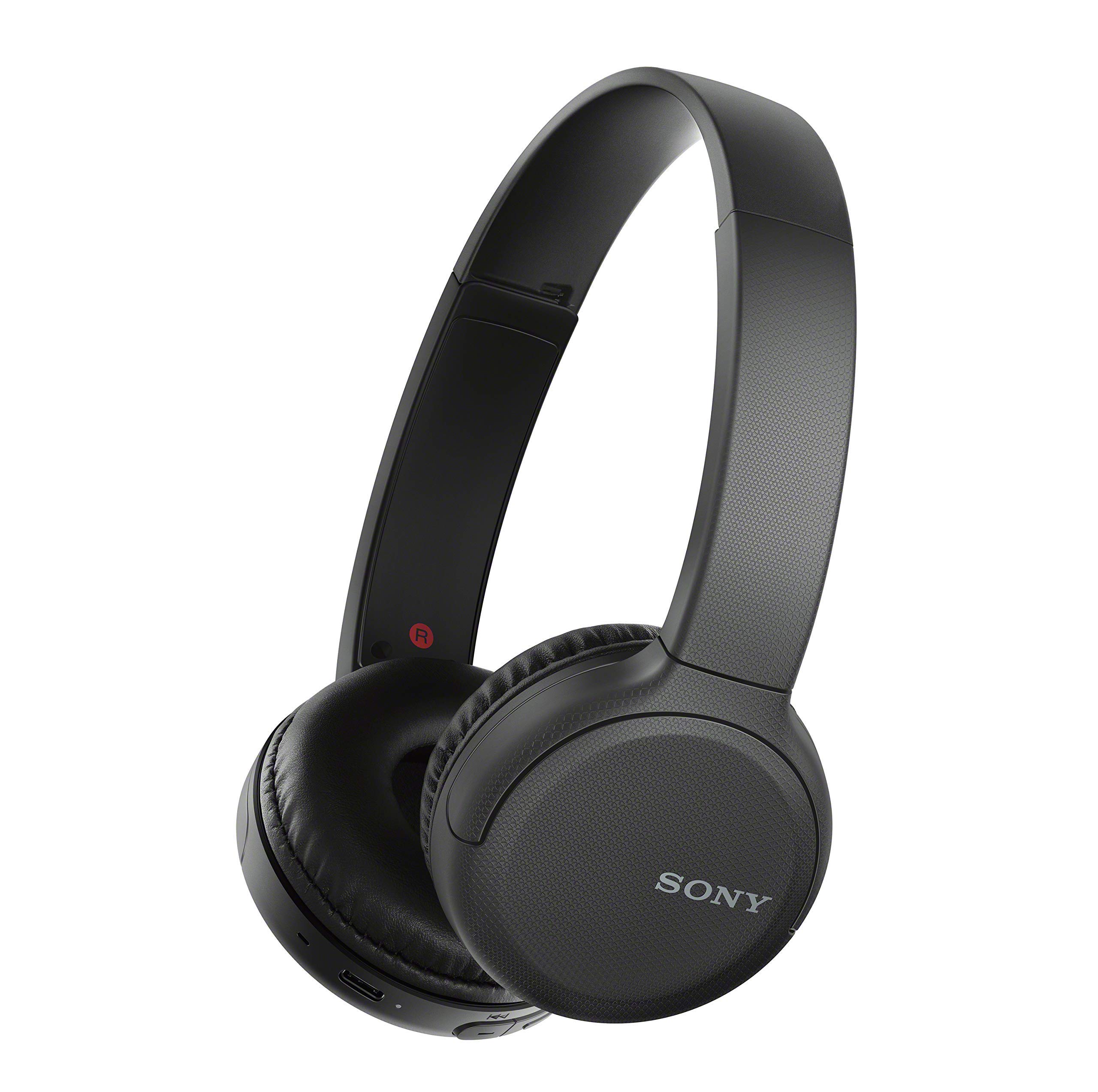 Sony Wh-CH510 Wireless Headphones, 35 Hours Battery Life with Quick Charge, On-ear Style, Hands-Free Call, Voice Assistant - Black, One Size (Renewed)
