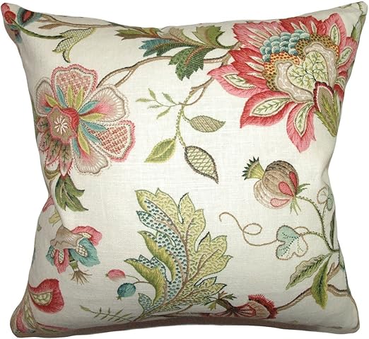 Amazon Com The Pillow Collection Adele Floral Throw Pillow Cover