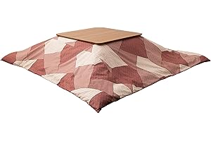 EMOOR 100% Cotton Japanese Kotatsu Futon Cover Square Type Deep Red
