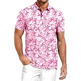 YZMI Breast Cancer Awareness Shirts for Men Breast Cancer Support Polo Tees | M-4XL,Polo Neck,Golf Shirt,Soft Fabric,Breast Cancer Support
