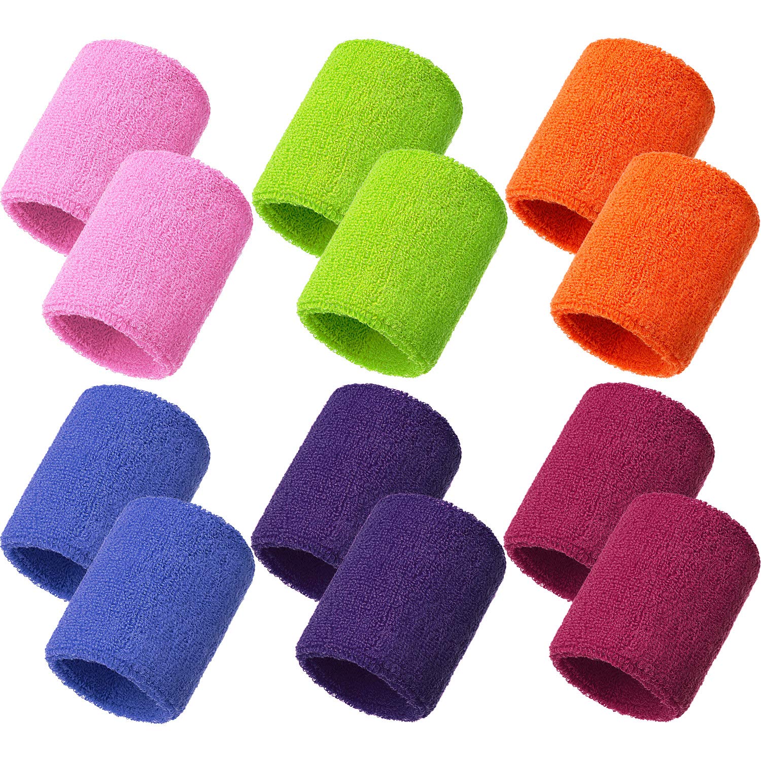 12 Pack Sweatbands Sports Wristband Sweat Band for Men and Women, Good for Tennis, Basketball, Running, Gym, Working Out (Multicolor)
