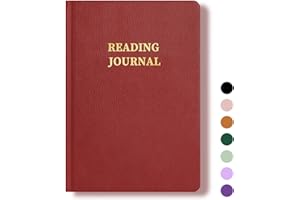 TSFPapier Reading Journal Book Lovers Gifts Book Journal Hardcover Leather For Readers Review and Track Your Reading with 65 Book Reviews, 5.8”x8.3”, Darkred