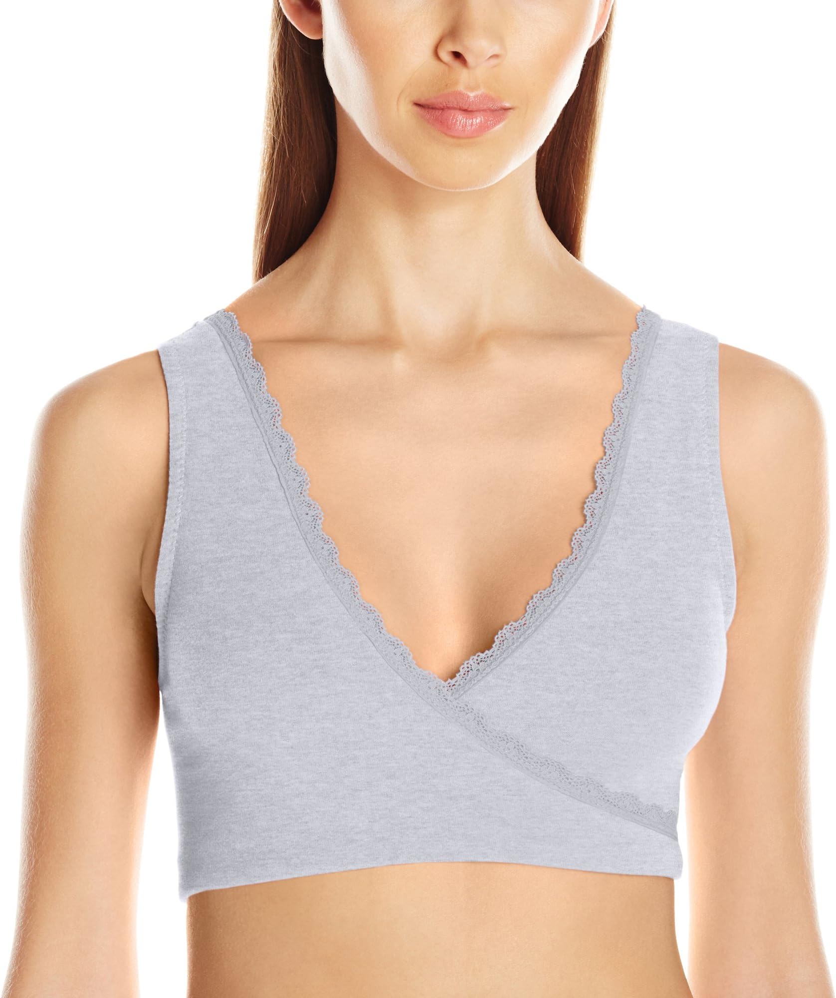 Women's Lace Soft Sleep and Nursing Bra, Heather Grey, X-Large