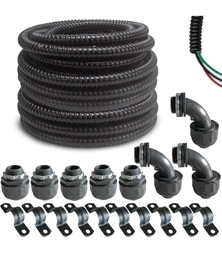 Electriduct Conducto Flexible Corrugado De Telar De Alambre Sin Hendidura De Polipropileno De 1/2" - 50 Pies - Negro