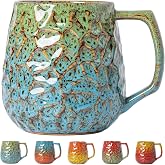 Forest Tide Ceramic Mug, 18oz Reactive Glaze Coffee Mug, Self Care Gift | Forest calm meets ocean focus. One of a kind.