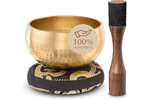 Silent Mind Tibetan Singing Bowl Set – Easy to Play & Beginner Friendly Meditation Bowl with Cushion & Mallet | Stress Relief