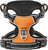 HEELE Reflective Dog Harness with Padded Handle L Orange 2 D Rings
