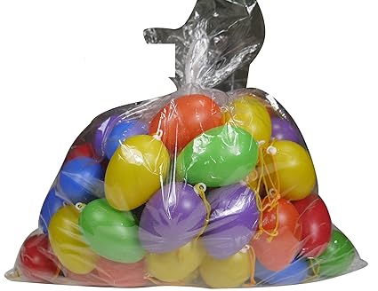 Khevga Easter Decorations 60 Plastic Easter Eggs Set With