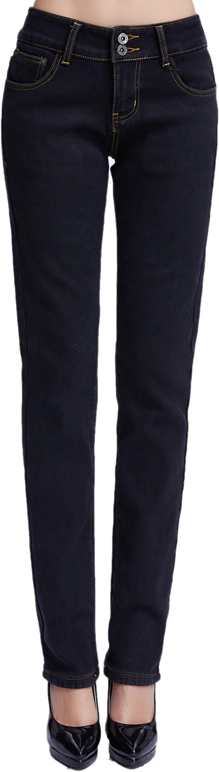 Camii Mia Women's Slim Fit Fleece Lined Jeans