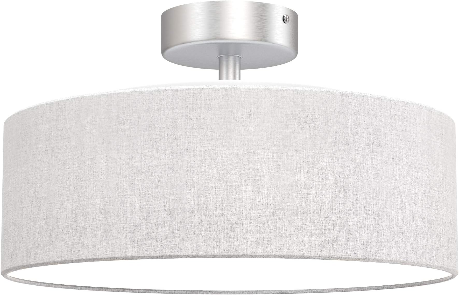 Briloner Leuchten 3375-026 Ceiling Light 1 x E27 Max. 40 Watt, Fabric Shade Colour: White, Diameter 30 cm, W, Weiß-Satin