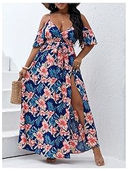 Floerns Women's Plus Size Cold Shoulder Short