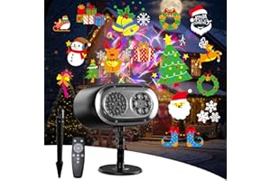 MULIVID Christmas Projector Lights Outdoor No Need to Change Cards, 26 Effects Holiday Christmas Projector Light Outdoor 2 in 1 with Remote, Christmas Decorations Lighting for Outside Home Party House Decor