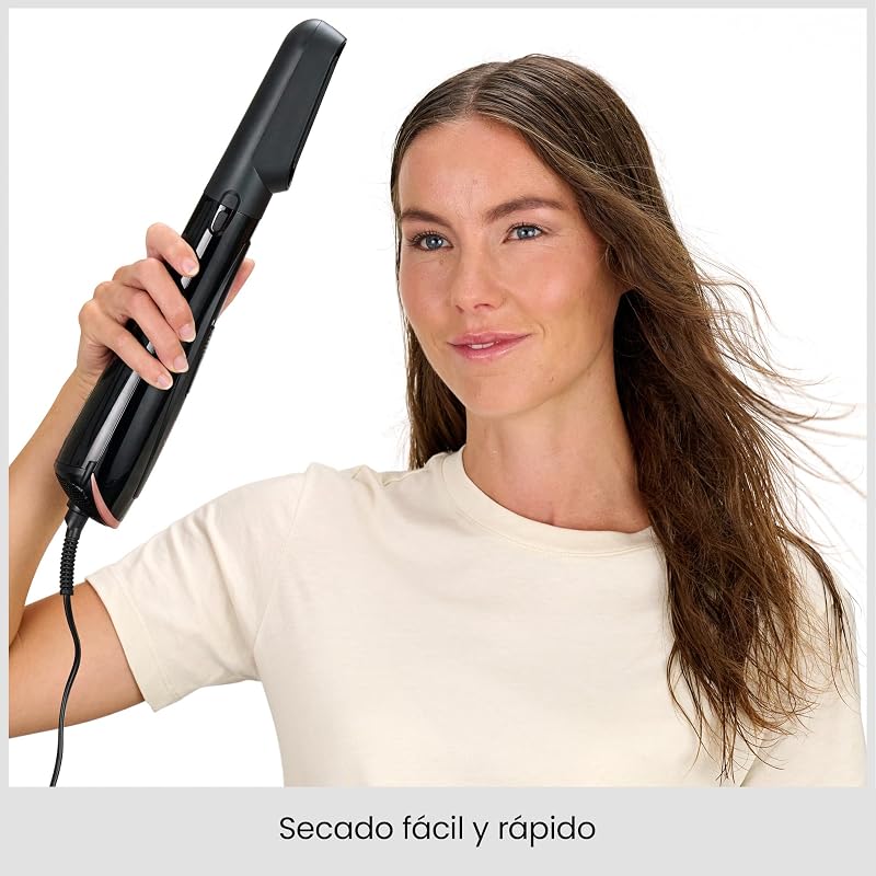 Cepillo de aire Perfect Finish – Peinados perfecto, 3 accesorios para Alisar, Agregar Volumen y Dar forma, 2 ajustes de calor + Aire frío, Tecnología iónica antiencrespamiento, AS126E