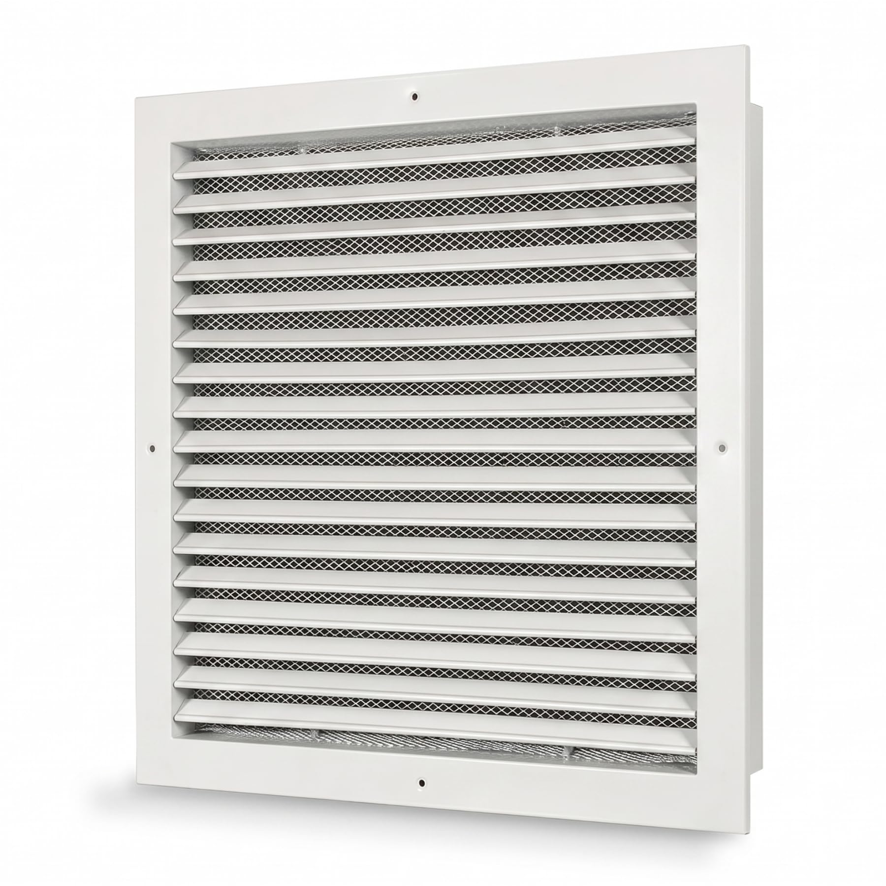 AirTech-UK Aluminum Return Air Grille Fixed Louvre White Powder Coated with Steel Mesh (300 x 300 mm)