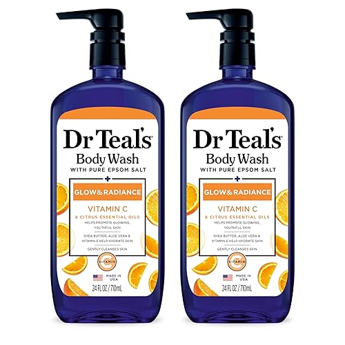Dr Teal's Glow & Radiance with Vitamin C & Citrus Essential Oils Body Wash 24oz Pack of 2