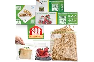 CHOICE MARTS Baggies Variety Size Pack - 200 Count Variety Pack with 50 Gallon 50 Quart 100 Sandwich – Heavy Duty freezer bags