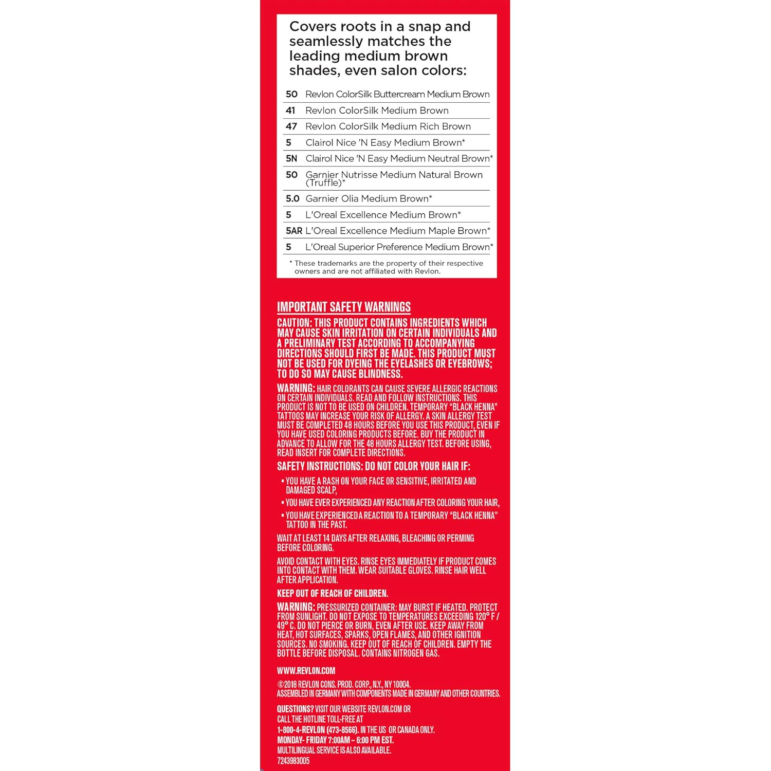 Revlon Root Erase Permanent Hair Color, At-Home Root Touchup Hair Dye with Applicator Brush for Multiple Use, 100% Gray Coverage, Medium Brown (5), 3.2 oz: Beauty