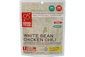 GOOD TO-GO White Bean Chicken Chili (Single Serving) | Camping & Backpacking Food | Just Add Water Backpacking Meals | Good To-Go Dehydrated Meals Taste Better Than Freeze Dried Food