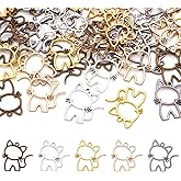 Beadthoven Alloy Open Back Bezel Pendants Geometric Hollow Mold Resin Frame Pendants Bezel Blank Trays Bezels Jewelry Molds for Resin Casting Pressed Flower Jewelry Making DIY Earrings Necklace