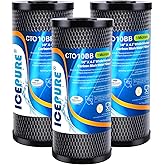 ICEPURE 10"X4.5",1 Microns Whole House Sediment Activated Carbon Water Filter Compatible with Dupont WFHDC8001,EP Series,EPM Series,CB-BB-10, GE FXHTC, GXWH40L, GXWH35F, GNWH38S, CTO10BB,3PACK