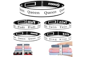 WUHER 4Pcs Bed Sheet Organizer Bands Sheets Labels for Elastic Bedding Linen Closet Storage Foldable Sheet Set Organizer Sheet Keeper Band(Queen,King,Full,Twin)