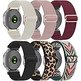 6 Pack Elastic Bands for Garmin Vivoactive 6 / Vivoactive 5 Watch Band, 20mm Quick Release Watch Bands Soft Stretchy Sport Strap for Garmin Vivoactive 6 / Vivoactive 5 / Vivoactive 3 Women Men